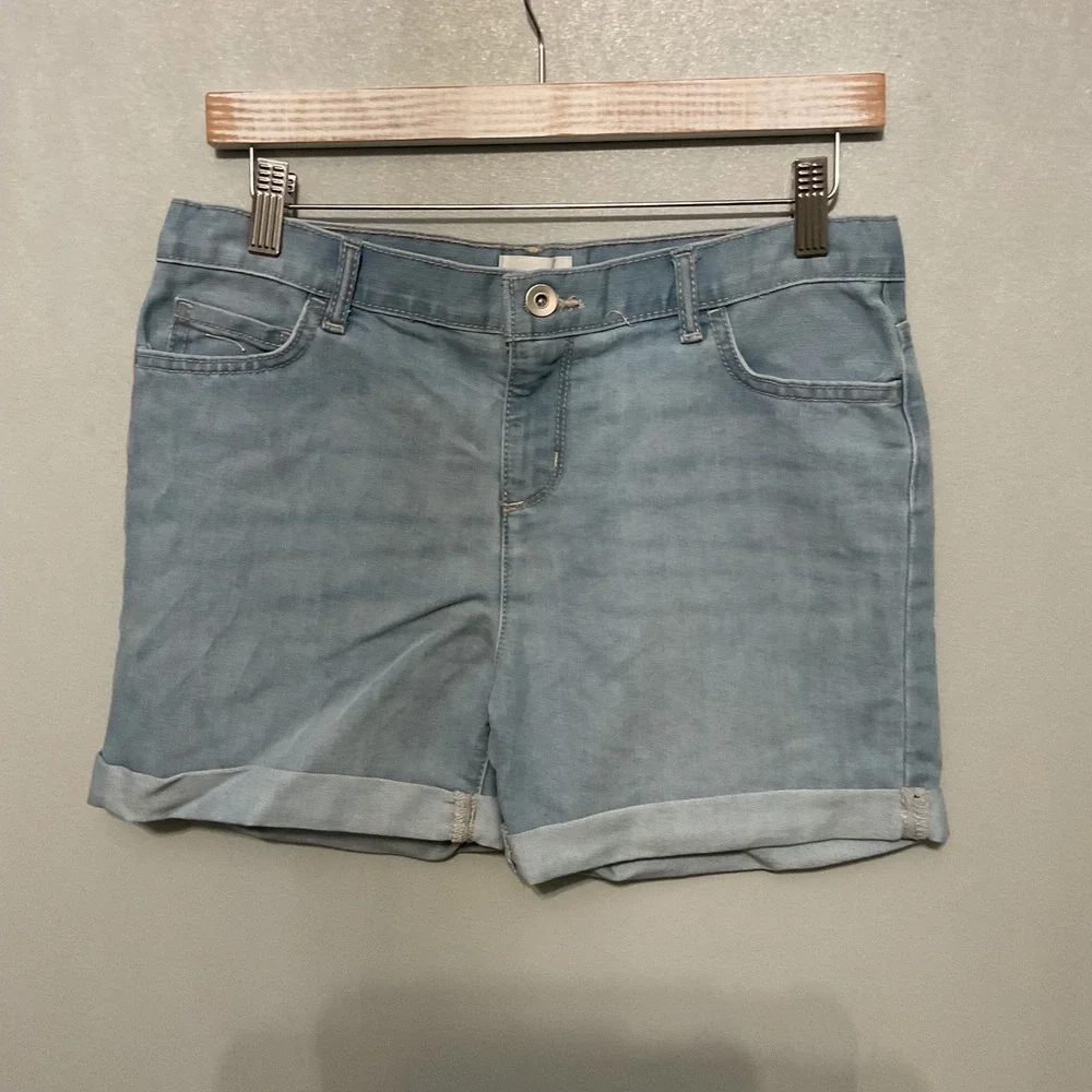 The Children's Place Girls Light Wash Denim Cuffed‎ Shorts Size 16